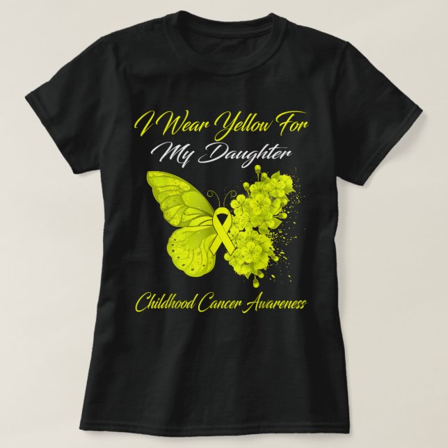 Camiseta Mariposa Que Uso Amarillo Para Mi Hija Infantil (Diseño del anverso)
