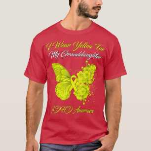 Camiseta Mariposa Que Uso Amarillo Para Mi Nieta TDAH