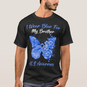 Camiseta Mariposa Que Uso Azul Para Conciencia De Mi Herman