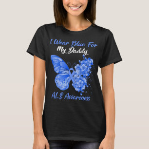 Camiseta Mariposa Que Uso Azul Para Conciencia De Mi Papi A