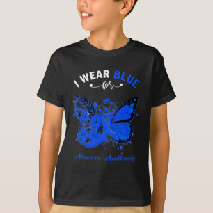 Camiseta Mariposa Que Uso Azul Para Concienciación Sobre Al