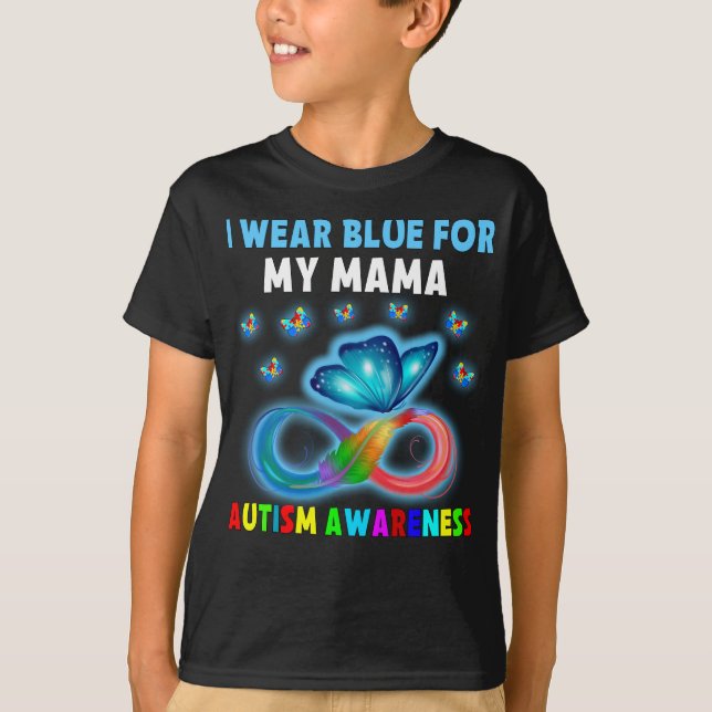 Camiseta Mariposa Que Uso Azul Para Concienciar A Mi Mamá S (Anverso)