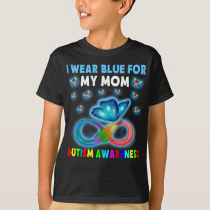 Camiseta Mariposa Que Uso Azul Para Concienciar A Mi Mamá S