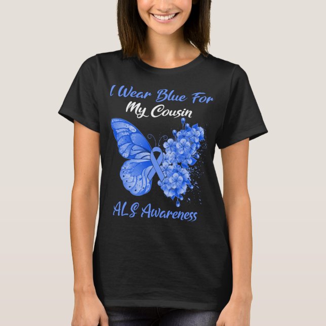 Camiseta Mariposa Que Uso Azul Para Concienciar A Mi Primo (Anverso)