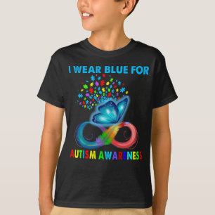 Camiseta Mariposa Que Uso Azul Para Concienciar Sobre El Au