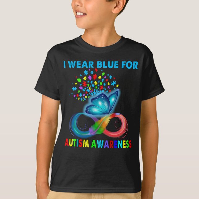 Camiseta Mariposa Que Uso Azul Para Concienciar Sobre El Au (Anverso)