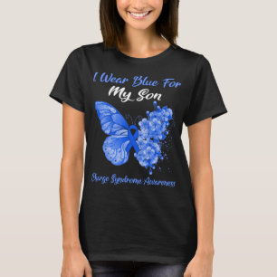 Camiseta Mariposa Que Uso Azul Para El Síndrome De Carga De