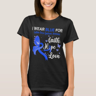 Camiseta Mariposa Que Uso Azul Para El SÍNDROME GUILLAIN BA