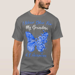 Camiseta Mariposa Que Uso Azul Para Mi Abuela ALS Concienci