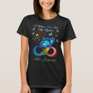 Camiseta Mariposa Que Uso Azul Para Mi Autismo Sobrino