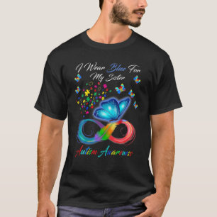 Camiseta Mariposa Que Uso Azul Para Mi Hermana Autism Aware