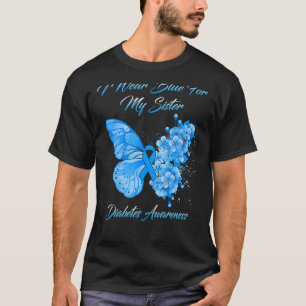 Camiseta Mariposa Que Uso Azul Para Mi Hermana Diabetes Con