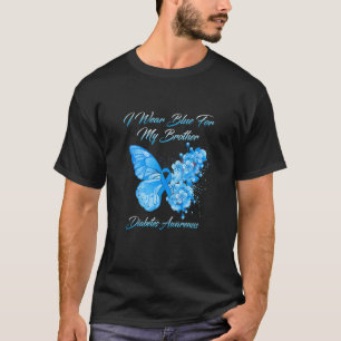 Camiseta Mariposa Que Uso Azul Para Mi Hermano Diabetes Awa