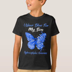 Camiseta Mariposa Que Uso Azul Para Mi Hijo Hydrocephalus A
