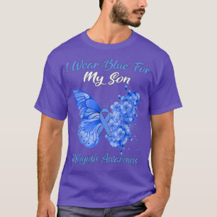 Camiseta Mariposa Que Uso Azul Para Mi Hijo Ichthyosis Awar