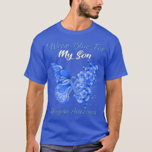 Camiseta Mariposa Que Uso Azul Para Mi Hijo Ichthyosis Awar