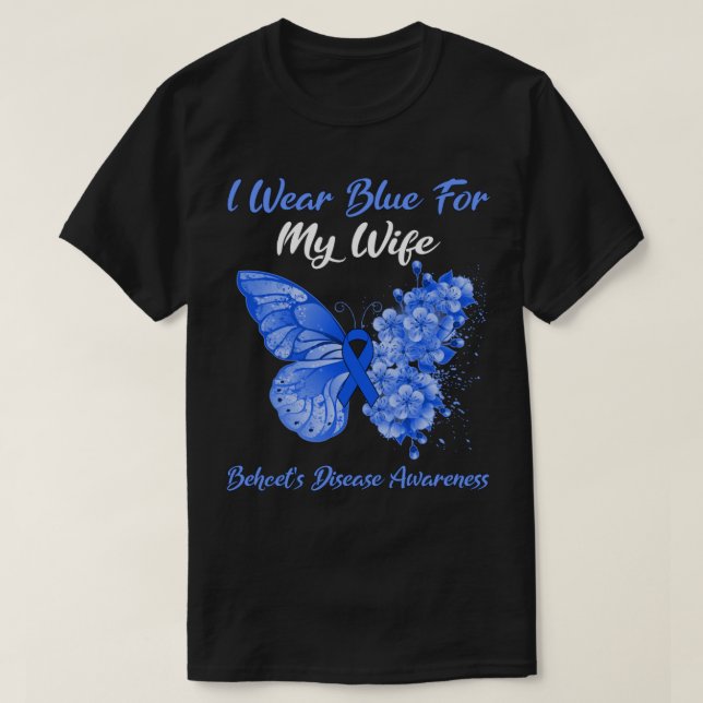 Camiseta Mariposa Que Uso Azul Para Mi Hijo Síndrome De Car (Diseño del anverso)