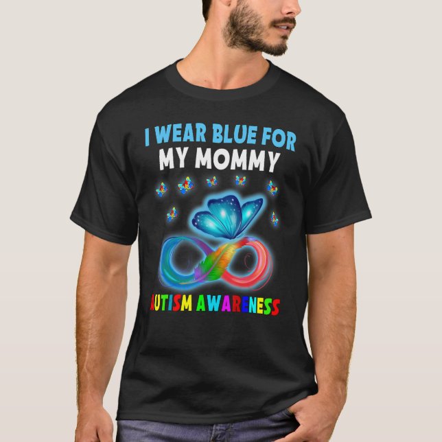 Camiseta Mariposa Que Uso Azul Para Mi Mami Autism Awarts (Anverso)