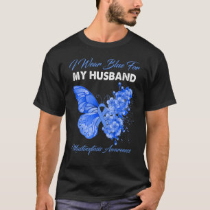 Camiseta Mariposa Que Uso Azul Para Mi Marido Mastocitosis