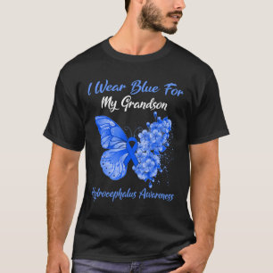 Camiseta Mariposa Que Uso Azul Para Mi Nieto Hydrocephalu