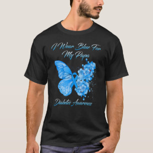 Camiseta Mariposa Que Uso Azul Para Mi Papá Diabetes Awaren