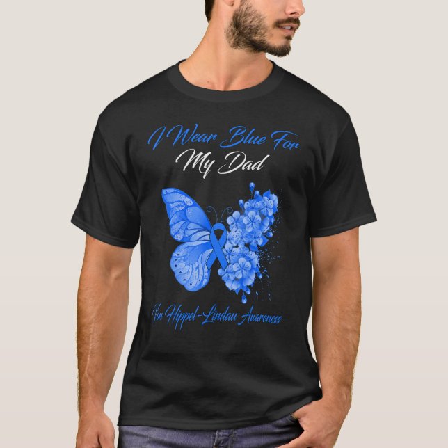 Camiseta Mariposa Que Uso Azul Para Mi Papá Von Hippel Lind (Anverso)