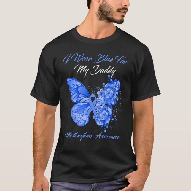 Camiseta Mariposa Que Uso Azul Para Mi Papi Mastocitosis Aw (Anverso)
