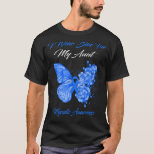 Camiseta Mariposa Que Uso Azul Para Mi Tía Miositis Awarene