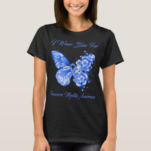Camiseta Mariposa Que Uso Azul Para Mielitis Transversal Aw