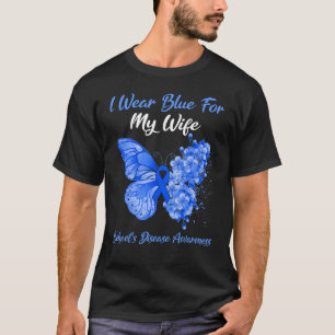 Camiseta Mariposa que uso azul por la enfermedad de Behcet