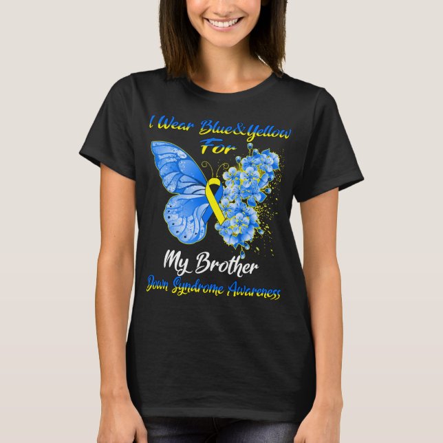 Camiseta Mariposa Que Uso Azul Y Amarillo Para Mi Hermano A (Anverso)