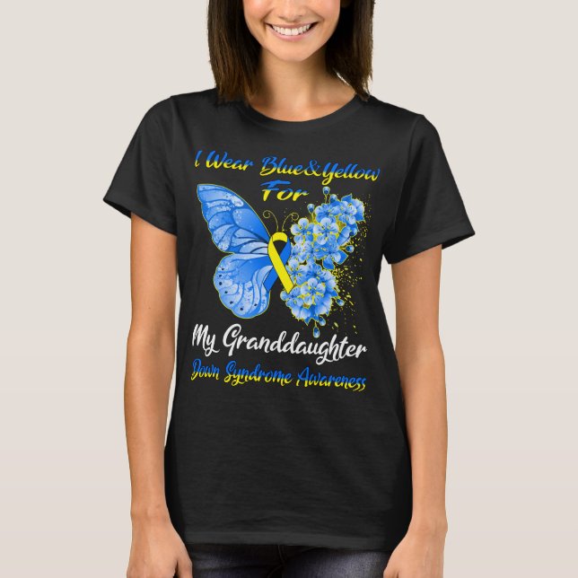 Camiseta Mariposa Que Uso Azul Y Amarillo Para Mi Nieta (Anverso)