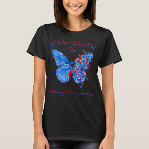 Camiseta Mariposa Que Uso Azul Y Rojo Para Fibromas Pulmona