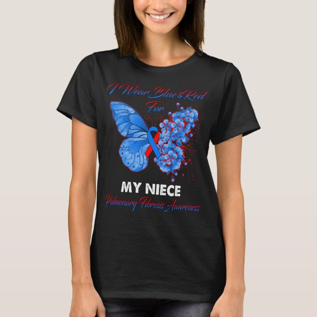 Camiseta Mariposa Que Uso Azul Y Rojo Para Mi Niña (Anverso)