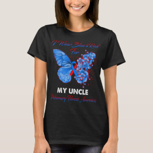 Camiseta Mariposa Que Uso Azul Y Rojo Para Mi Tío Pulmona