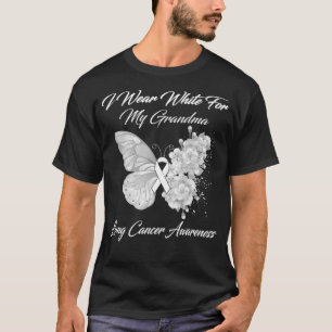Camiseta Mariposa Que Uso Blanco Para El Cáncer De Pulmón D