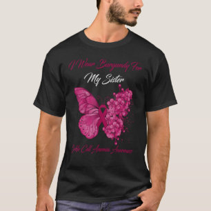 Camiseta Mariposa Que Uso Borgoña Para Mi Hermana Gripe