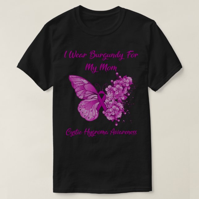 Camiseta Mariposa Que Uso Borgoña Para Mi Madre Higrom Cicl (Diseño del anverso)
