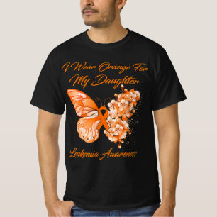 Camiseta Mariposa Que Uso Naranja Para Mi Hija Leucemia A