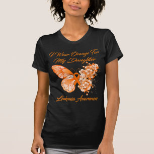 Camiseta Mariposa Que Uso Naranja Para Mi Hija Leucemia A