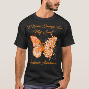Camiseta Mariposa Que Uso Naranja Por Mi Tía Leucemia Awar