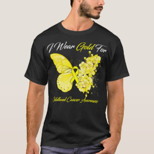 Camiseta Mariposa Que Uso Oro Para El Cáncer Infantil