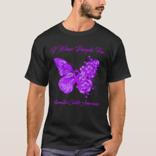 Camiseta Mariposa Que Uso Púrpura Para Colitis Ulcerosa Awa