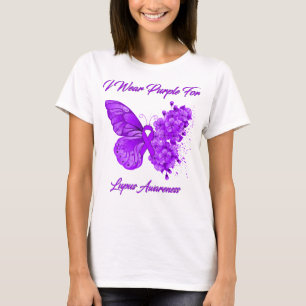 Camiseta Mariposa Que Uso Púrpura Para Concienciar Sobre El