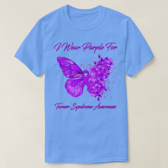 Camiseta Mariposa Que Uso Púrpura Para El Awarato Del Síndr (Diseño del anverso)