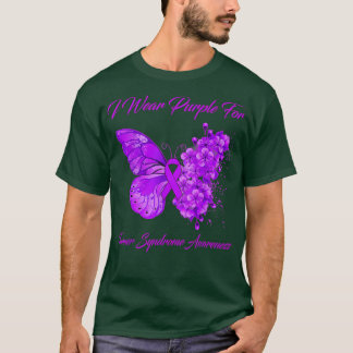 Camiseta Mariposa Que Uso Púrpura Para El Awarato Del Síndr