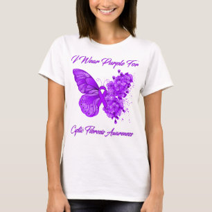 Camiseta Mariposa Que Uso Púrpura Para Fibrosis Quística