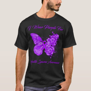 Camiseta Mariposa Que Uso Púrpura Para Los Espasmos Infanti
