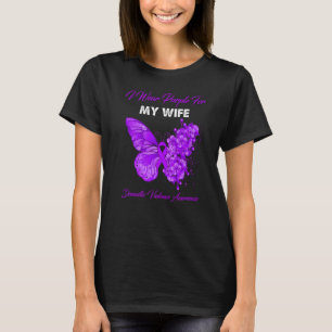 Camiseta Mariposa Que Uso Púrpura Para Mi Esposa Viento Dom