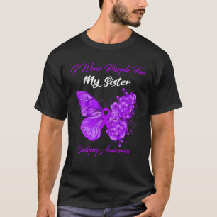 Camiseta Mariposa Que Uso Púrpura Para Mi Hermana Epilepsy 